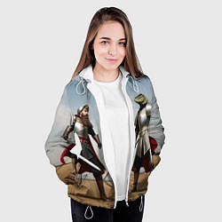 Куртка с капюшоном женская Древний Рус против Ящера, цвет: 3D-белый — фото 2