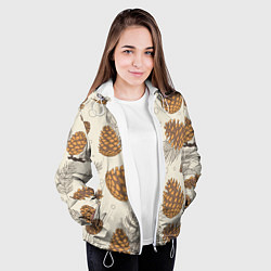 Куртка с капюшоном женская Шишки, цвет: 3D-белый — фото 2