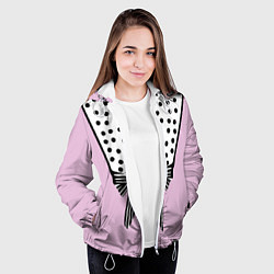 Куртка с капюшоном женская Костюм Барби: черный горох с полосатым бантом, цвет: 3D-белый — фото 2