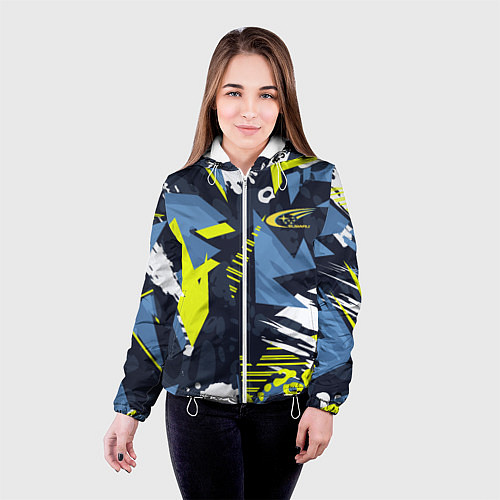 Женская куртка Subaru sign / 3D-Белый – фото 4