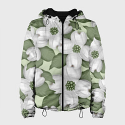 Женская куртка Белые цветочкм