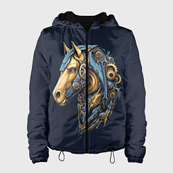 Куртка с капюшоном женская Механический конь, цвет: 3D-черный
