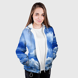Куртка с капюшоном женская Небесный свод, цвет: 3D-белый — фото 2