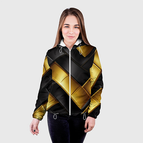 Женская куртка Gold black luxury / 3D-Белый – фото 4