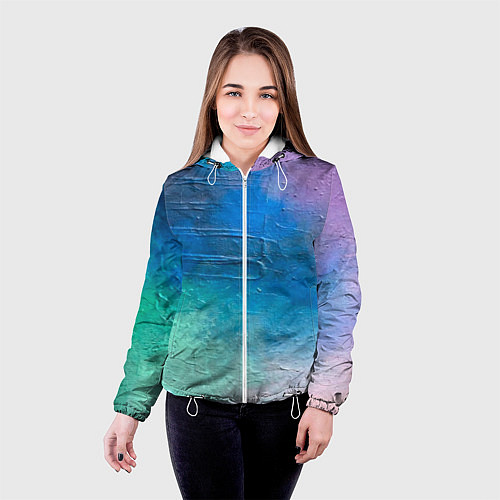 Женская куртка Пудра и голубые краски / 3D-Белый – фото 4