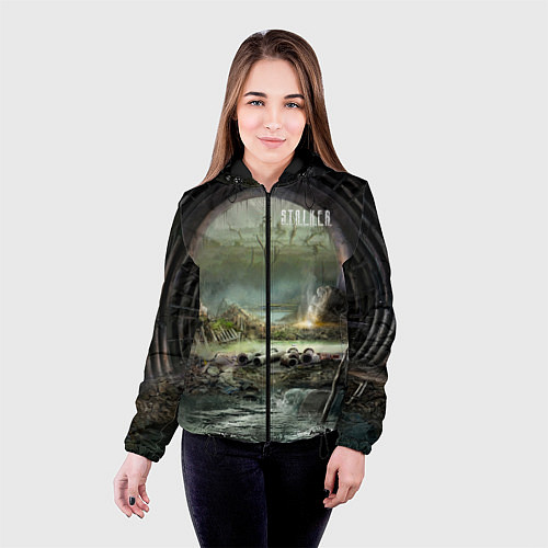 Женская куртка Stalker выход из коллектор / 3D-Черный – фото 4