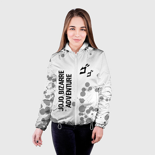 Женская куртка JoJo Bizarre Adventure glitch на светлом фоне: над / 3D-Белый – фото 4