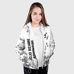 Куртка с капюшоном женская JoJo Bizarre Adventure glitch на светлом фоне: над, цвет: 3D-белый — фото 2