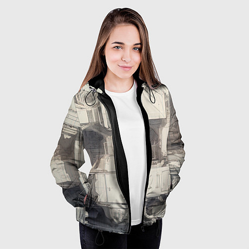 Женская куртка Футуристическая архитектура будущего / 3D-Черный – фото 3