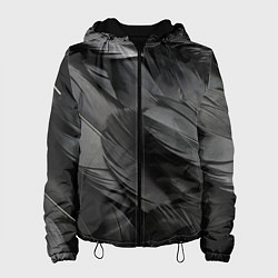 Куртка с капюшоном женская Черные перья ворона, цвет: 3D-черный