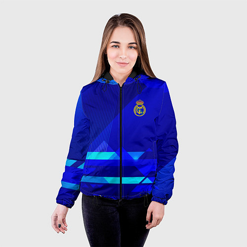 Женская куртка Реал Мадрид фк эмблема / 3D-Черный – фото 4