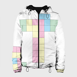 Женская куртка Тетрис буква т падающие блоки