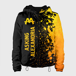 Куртка с капюшоном женская Asking Alexandria - gold gradient: по-вертикали, цвет: 3D-черный
