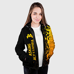 Куртка с капюшоном женская Asking Alexandria - gold gradient: по-вертикали, цвет: 3D-черный — фото 2