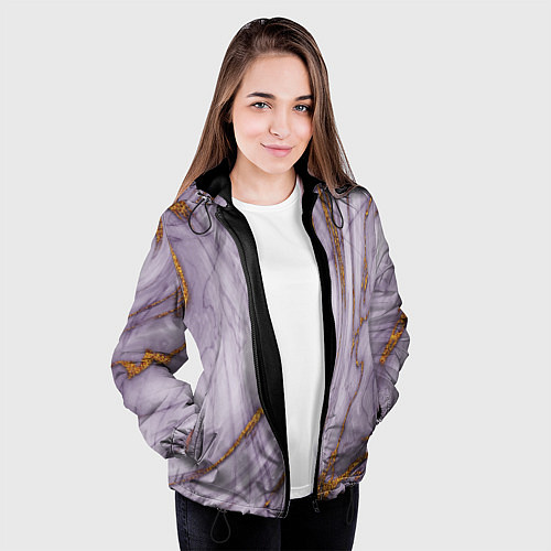 Женская куртка Grey golden style / 3D-Черный – фото 3