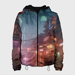 Женская куртка Киберпанк город будущего