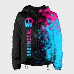 Куртка с капюшоном женская Babymetal - neon gradient: по-вертикали, цвет: 3D-черный