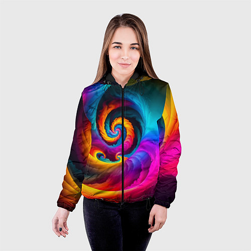 Женская куртка Радужная воронка / 3D-Черный – фото 4