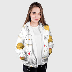 Куртка с капюшоном женская Привет цыпленок, цвет: 3D-белый — фото 2