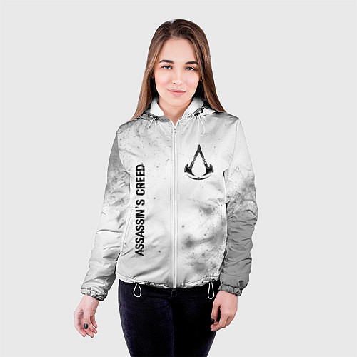 Женская куртка Assassins Creed glitch на светлом фоне: надпись, с / 3D-Белый – фото 4