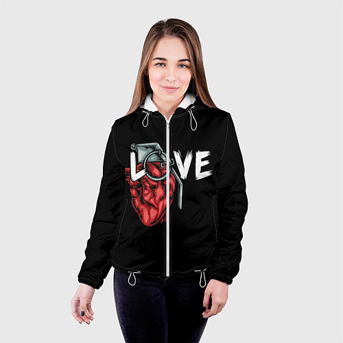Женская куртка Heart grenade / 3D-Белый – фото 4