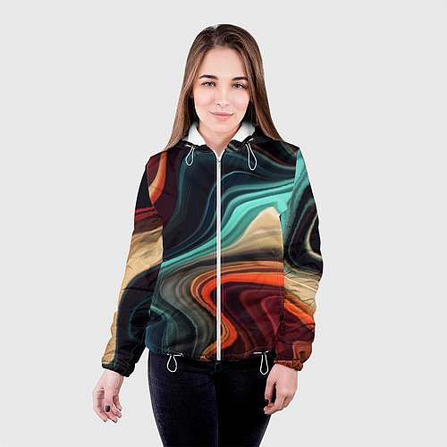 Женская куртка Малахитовая / 3D-Белый – фото 4