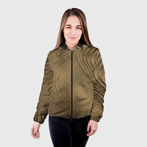 Женская куртка Фантазия в хаки / 3D-Черный – фото 4