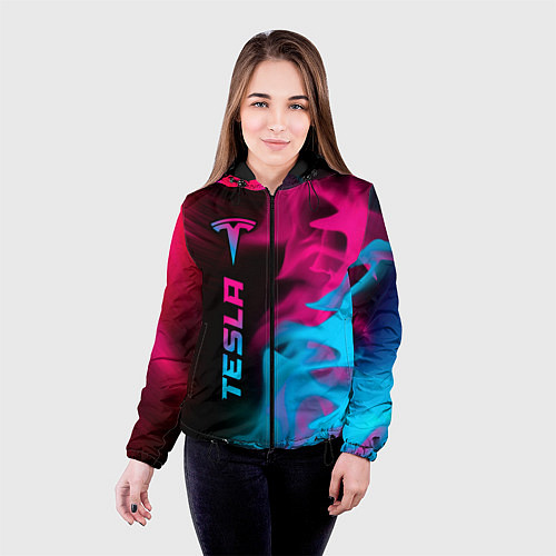 Женская куртка Tesla - neon gradient: по-вертикали / 3D-Черный – фото 4