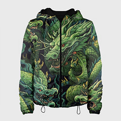 Женская куртка Зеленые драконы: арт нейросети