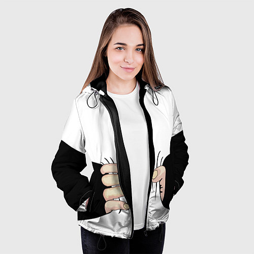 Женская куртка Рука сжимает талию / 3D-Черный – фото 3