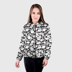 Куртка с капюшоном женская Черепа - смерть, цвет: 3D-черный — фото 2