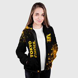 Куртка с капюшоном женская Tokyo Ghoul - gold gradient: надпись, символ, цвет: 3D-черный — фото 2