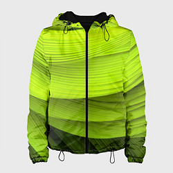 Куртка с капюшоном женская Зеленый абстрактный фон, цвет: 3D-черный