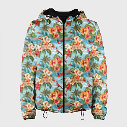 Женская куртка Гавайские цветы паттерн