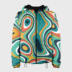 Куртка с капюшоном женская Разлитая краска разводами, цвет: 3D-черный