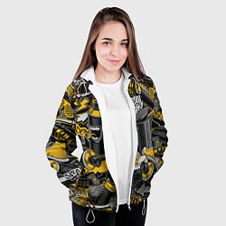Куртка с капюшоном женская Кеды и граффити урбан стайл, цвет: 3D-белый — фото 2