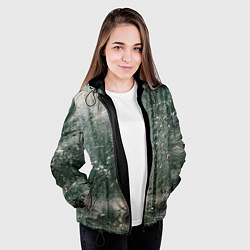 Куртка с капюшоном женская Тени деревьев и краски, цвет: 3D-черный — фото 2
