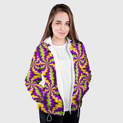 Куртка с капюшоном женская Красочная иллюзия вращения, цвет: 3D-белый — фото 2