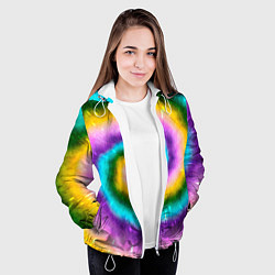 Куртка с капюшоном женская Тай дай стиль, цвет: 3D-белый — фото 2