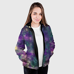Куртка с капюшоном женская Космос День и ночь, цвет: 3D-черный — фото 2