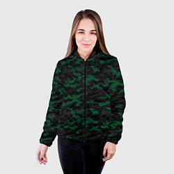 Куртка с капюшоном женская Точечный камуфляжный узор Spot camouflage pattern, цвет: 3D-черный — фото 2