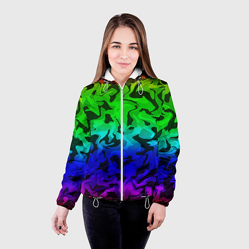 Женская куртка Камуфляж спектр / 3D-Белый – фото 4