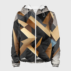 Куртка с капюшоном женская Абстрактный куб, цвет: 3D-белый