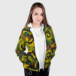 Куртка с капюшоном женская Пластилиновый хаки, цвет: 3D-белый — фото 2