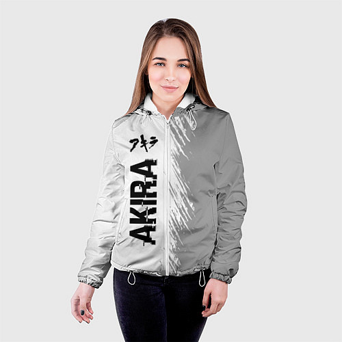 Женская куртка Akira glitch на светлом фоне: по-вертикали / 3D-Белый – фото 4