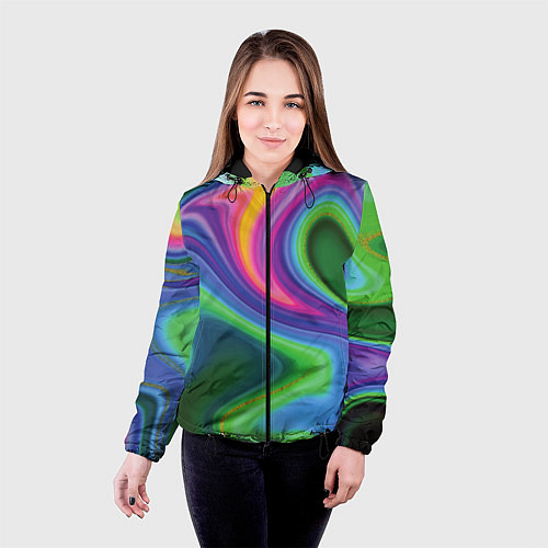 Женская куртка Color abstraction / 3D-Черный – фото 4