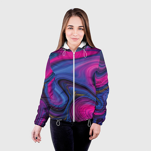 Женская куртка Pink blue style / 3D-Белый – фото 4