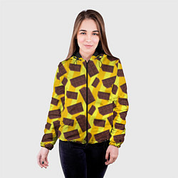 Куртка с капюшоном женская Шоколадки, цвет: 3D-черный — фото 2