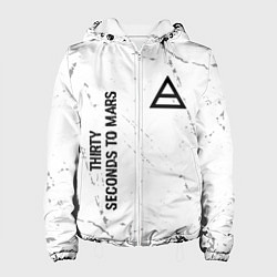 Куртка с капюшоном женская Thirty Seconds to Mars glitch на светлом фоне: над, цвет: 3D-белый