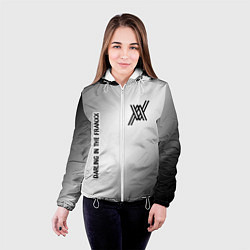 Куртка с капюшоном женская Darling in the FranXX glitch на светлом фоне: надп, цвет: 3D-белый — фото 2